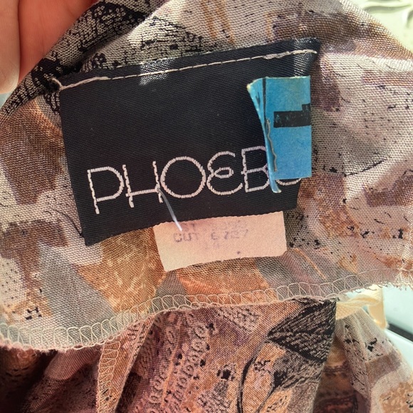 Vintage 80s Geometric Leaf Print Safari Dress - Picture 7 of 8